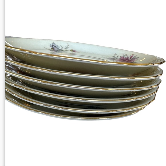 Vintage Black Knight Conchita Waldenburg Germany Set of 6 Saucers 6” - Picture 5 of 5